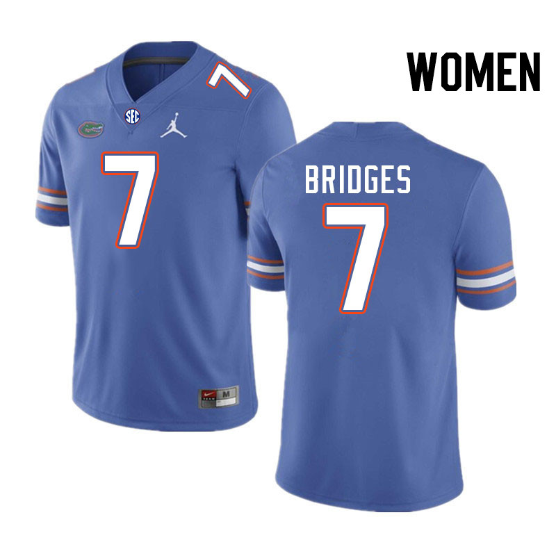 Women #7 Trikweze Bridges Florida Gators College Football Jerseys Stitched-Royal